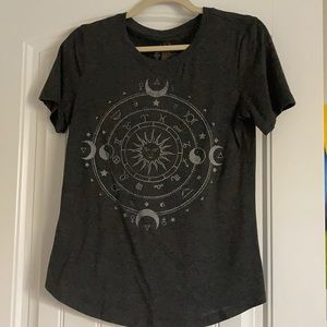Casual dark gray boho tee